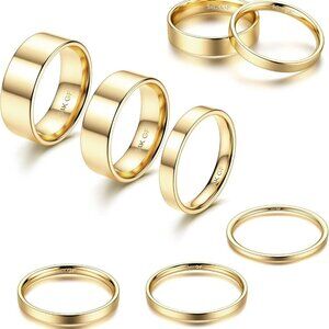 Elegant Gold-Tone Women's Ring Set